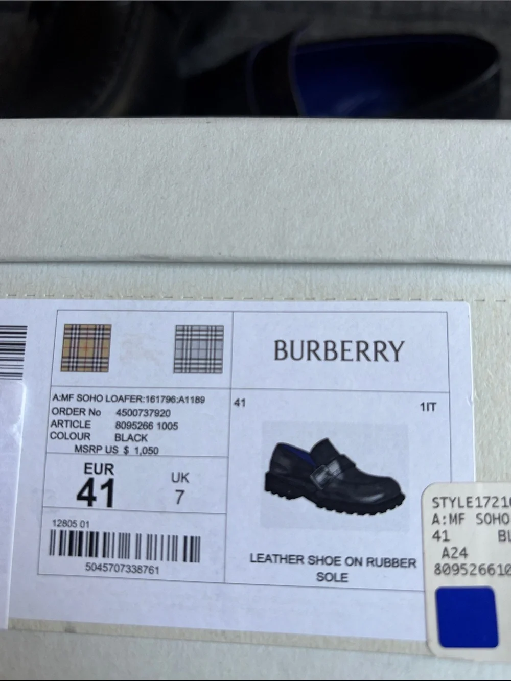 Burberry Black Leather Monk Strap Loafers
